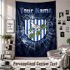 Wall Hanging Tapestry With Custom Name & Text, West Bromwich Albion FC Decorative Tapestry For Bedroom