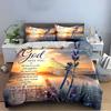 Dragonfly with Bible Verses Floral Bedding Bedding set (1 duvet cover, 2 pillowcases, duvet not included)