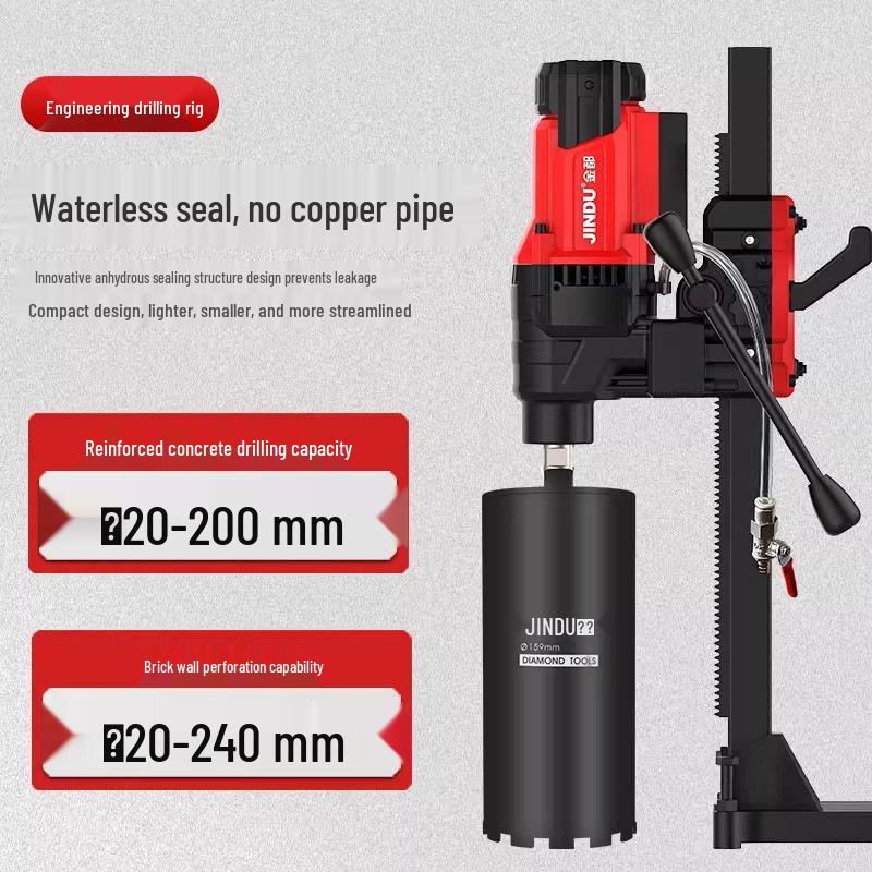 Jindu Dual-Use High Power Concrete & Rhinestone Drilling Machine with Hydraulic Drill and Hole Punching Function.