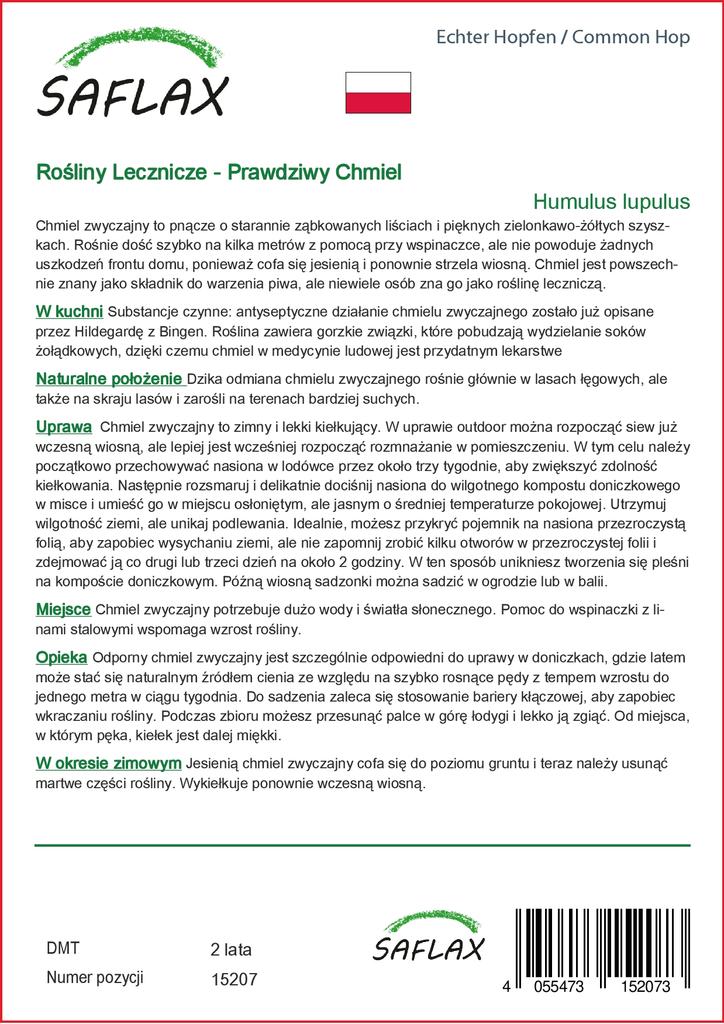 SAFLAX Garden in the Bag - Хмель обыкновенный - 50 семян - С субстратом в подходящем пакете - Humulus lupulus