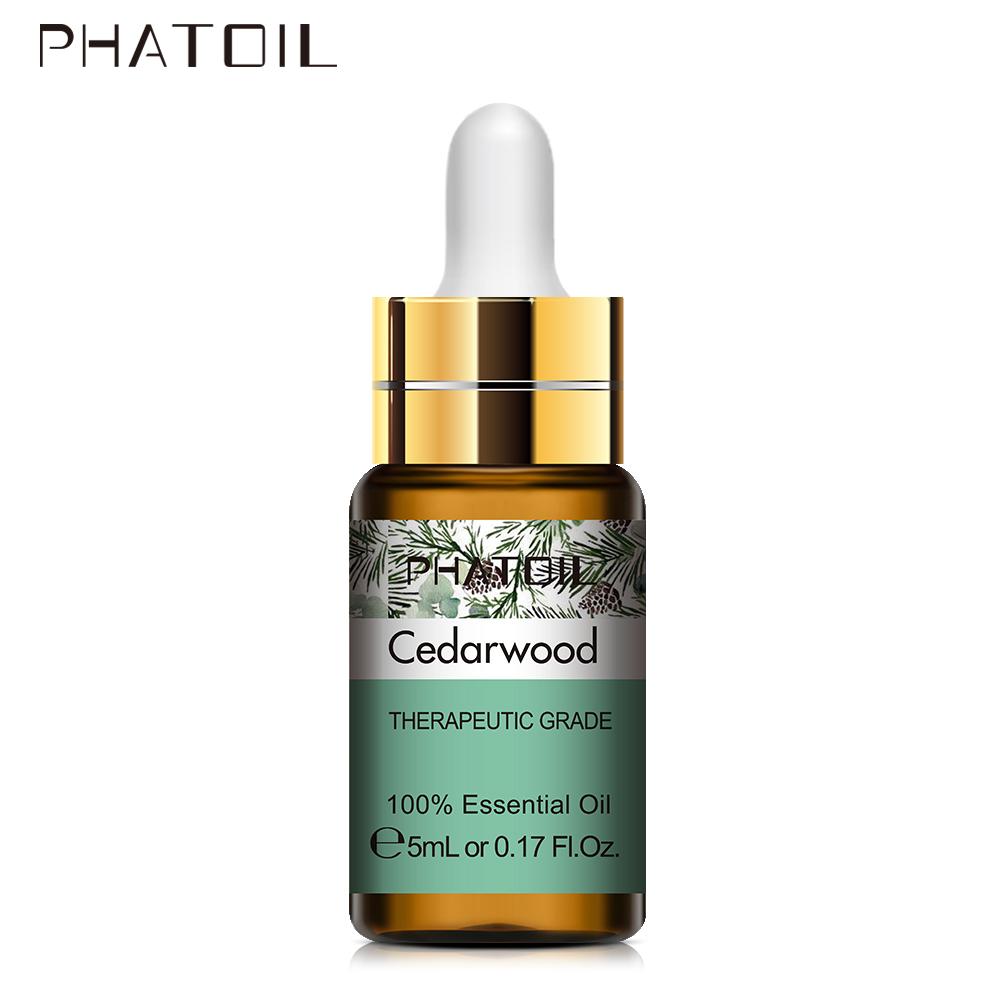 PHATOIL 5ML Rose Jasmine Lavender Plant Essential Oil with Dropper Purify the Air Bactericide Spa Body Care Vanilla Eucalyptus Tea Tree Oil