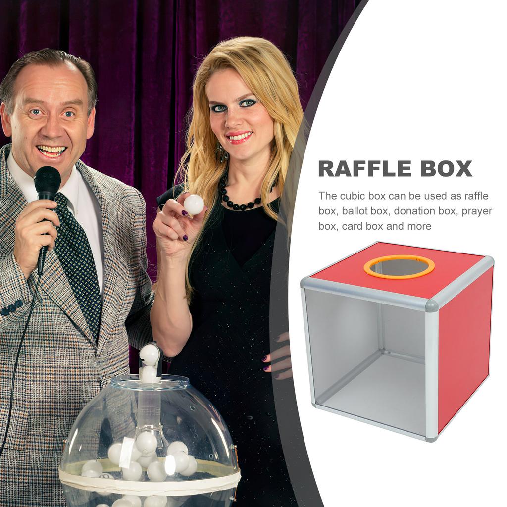 Lottery Raffle Ticket Box Aluminum Alloy Donation Storage Organizer Ballot Holder Suitable for Fundraising Corporate Events