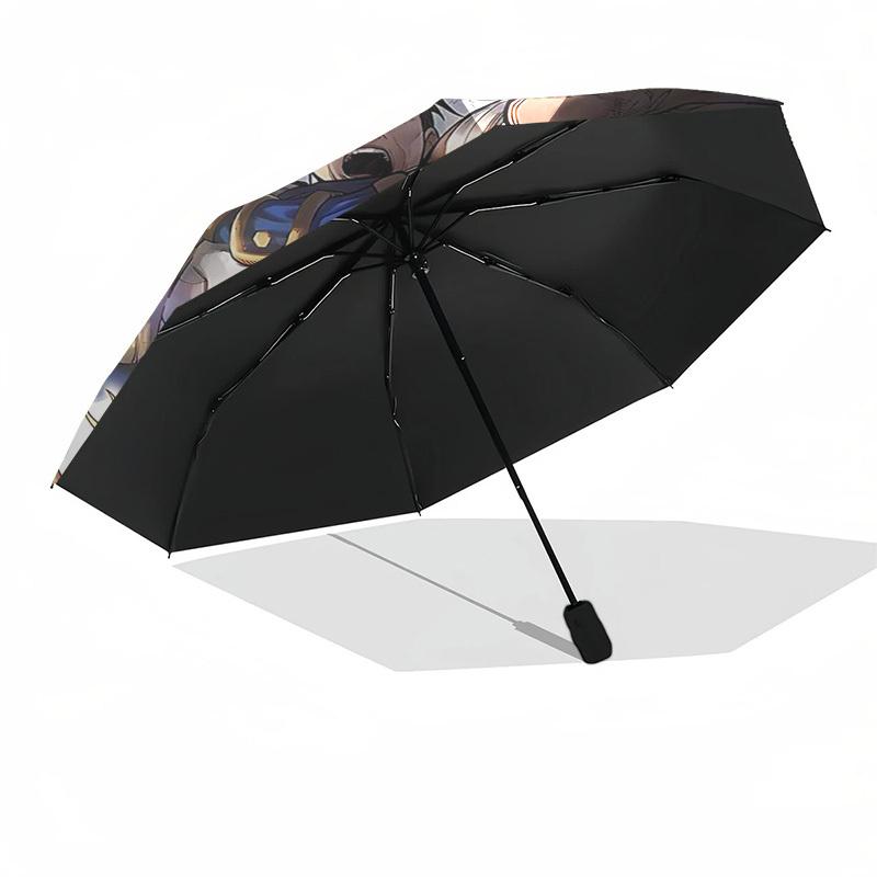 1pc Arts Asura & Elise Outdoor Umbrella - Automatic Opening/Closing, Portable 3-Fold Design, 8-Bone Iron Frame - Perfect Gift for Fans, Travelers, Dai
