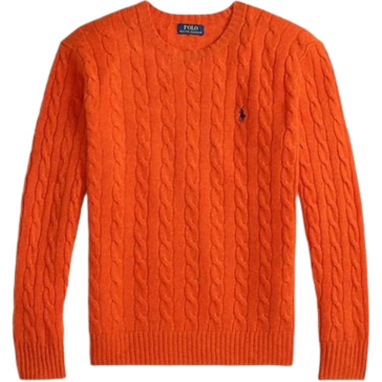 Мужской вязаный свитер с длинным рукавом Polo Ralph Lauren с жаккардовым узором и однотонным логотипом Мужской свитер MNPOSWE16822409800