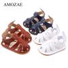 New Arrival PU Leather Baby Boys Shoes for Newborn Casual Hollow Shoes Soft Sole Breathable Toddler Sandals