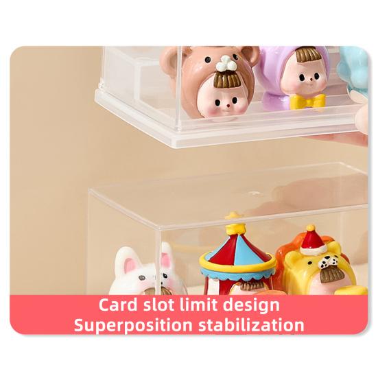 Стойка-витрина для хранения Мини-органайзер для статуэток Прозрачный дизайн Пыленепроницаемый Штабелируемый Витринный шкаф Коробка для хранения