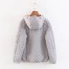 Women's Hooded Coat Casual Slim Check Lamb Fleece Top Thick Warm Plus-size Jacket