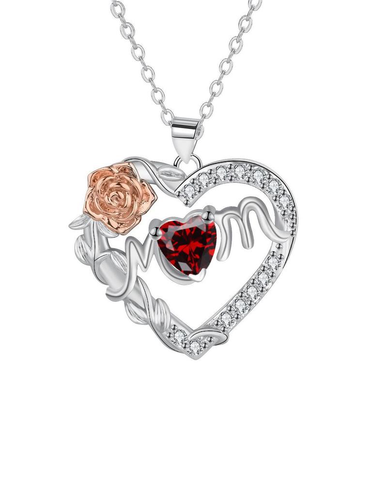 Модное колье на День матери Сердце Роза Цепочка на ключицу