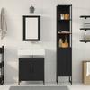 Bathroom Furniture Set with Shelf 3 pcs Black Wood Based Material