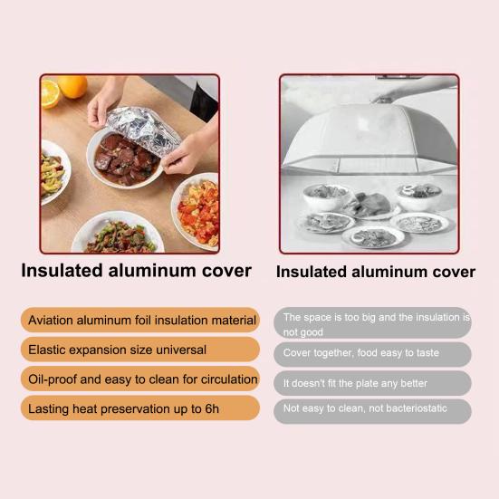 30/50Pcs Repeatable Aluminum Foil Insulation Cover Elastic Heat-Resistant Food Covers for Kitchen
