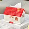 Yousheng Warm Cabin Tissue Box Ceramics Cover Multipurpose Cute Modern House Tissue Box Holder Decoration