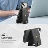 DENIOR D14 For iPhone 17 Pro Magnetic Case with Detachable Card Holder Kickstand PU+TPU+PC Phone Cover