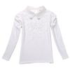 YUBAOBEI Spring Autumn Girls Blouse Children Lapel Tops Clothing Kids Cotton Pink White T-Shirt