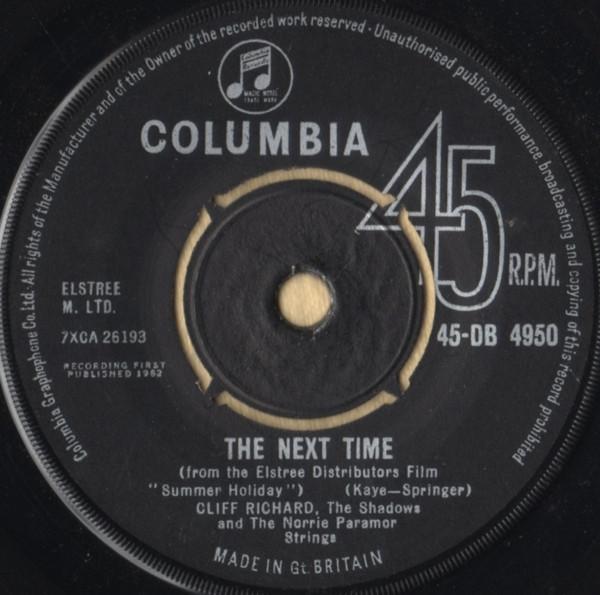 7inch Record CLIFF RICHARD & THE SHADOWS & THE N - The Next Time 45DB4950 Columbia - UK Rock Used