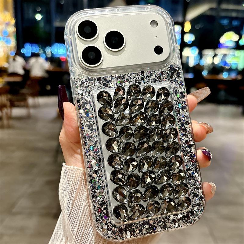 Чехол со стразами «Измельченный Алмаз» для iPhone 17 Pro - Полностью Алмазный, Прозрачный Дизайн для iPhone 13, 14, 15 и 16