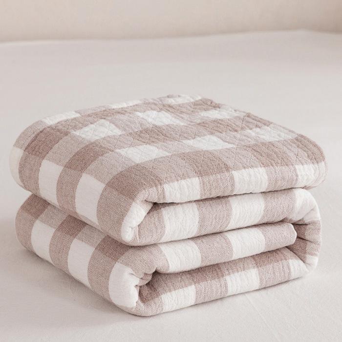 Blanket-Classic Heavyweight Soft Printed Plush Throw Blanket, Cozy and Fuzzy, Watercolor Plaid Blush