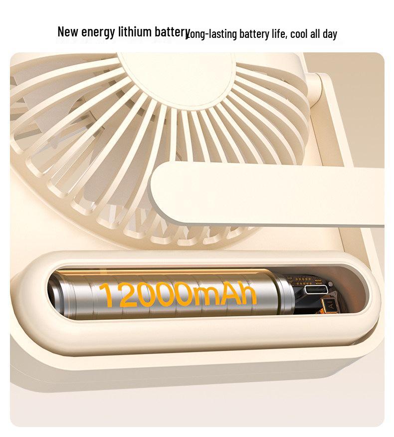 Ultra Quiet USB Rechargeable Mini Desk Fan for Office, Dorm, or Bedroom