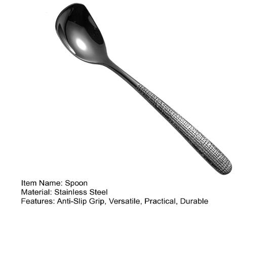 Ложка из нержавеющей стали с кованой текстурой, нескользящей ручкой, половник для супа, многофункциональная кухонная ложка