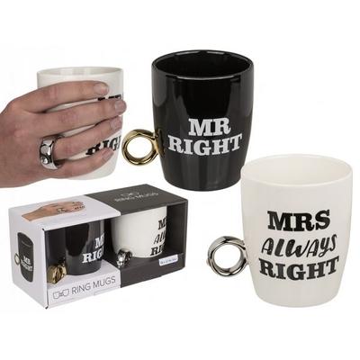 Кружки Mr Right Ring и Кружка Mrs Always Right Ring