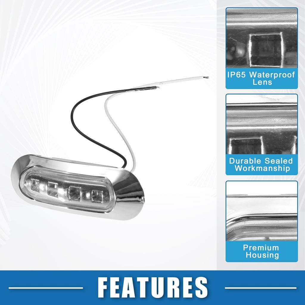 A ABSOPRO Front Rear Side Marker Lights, Waterproof Oval Position Lamp Clear for Lance,