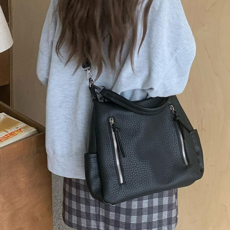 Yogodlns Большая вместительная сумка для женщин, новая мягкая сумка-ведро из искусственной кожи, универсальная сумка-тоут для повседневных поездок на работу, кошелек через плечо