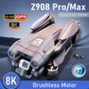 Новый LYZRC Z908 Pro MAX RC Drone 8K HD ESC Dual Camera WIFI FPV Бесщеточный мотор Optical Flow Hover Складной квадрокоптер Игрушка в подарок 10000M