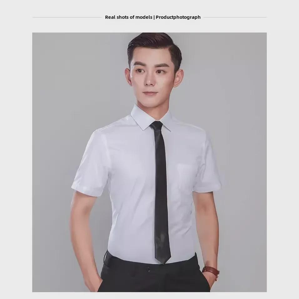 Men's High-End Blue Striped Cotton Shirt: Breathable Business Office Wear In Plus Sizes