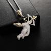 Hip Hop Angel Mask Pendant Gold Plated Necklace Women