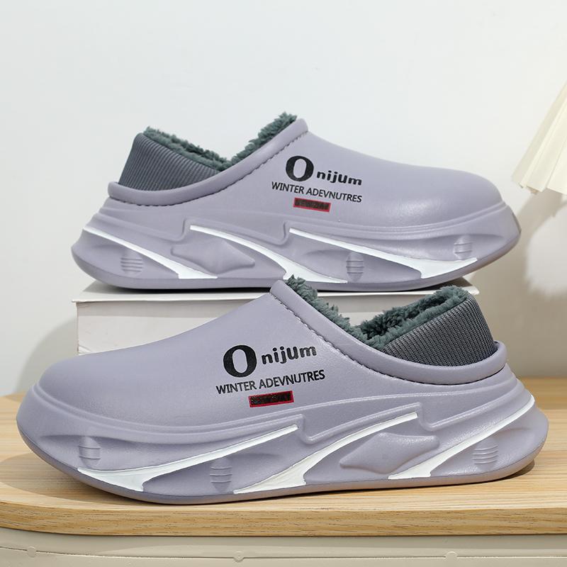 Зимние мужские теплые тапочки Хлопковые тапочки На каблуке Уличные Домашние Теплая обувь Мужские Домашние Тапочки Плюшевые Теплые Тапочки 38-45