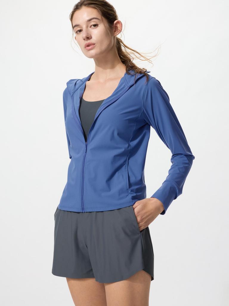 Uniqlo Япония Ультраэластичная Худи на молнии Air Rhythm с защитой от УФ-лучей