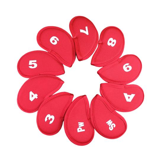 10Pcs Golf Club Headcover Sets, Golf Driver Iron Putter Cloth Cover with Number, Golf Club Protection Covers, Golf Club Accessories