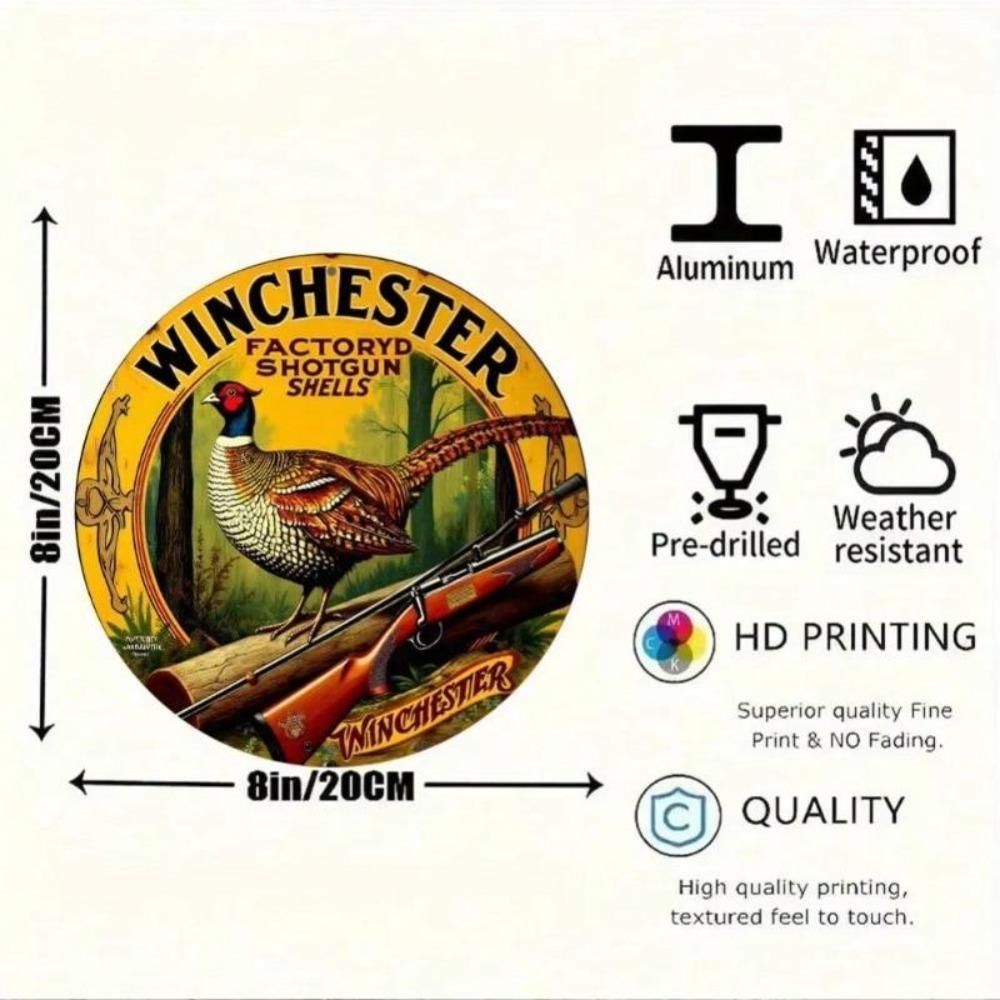 Винтажная металлическая жестяная табличка Winchester Гильзы для дробовика Настенное искусство Декор для кухни и бара