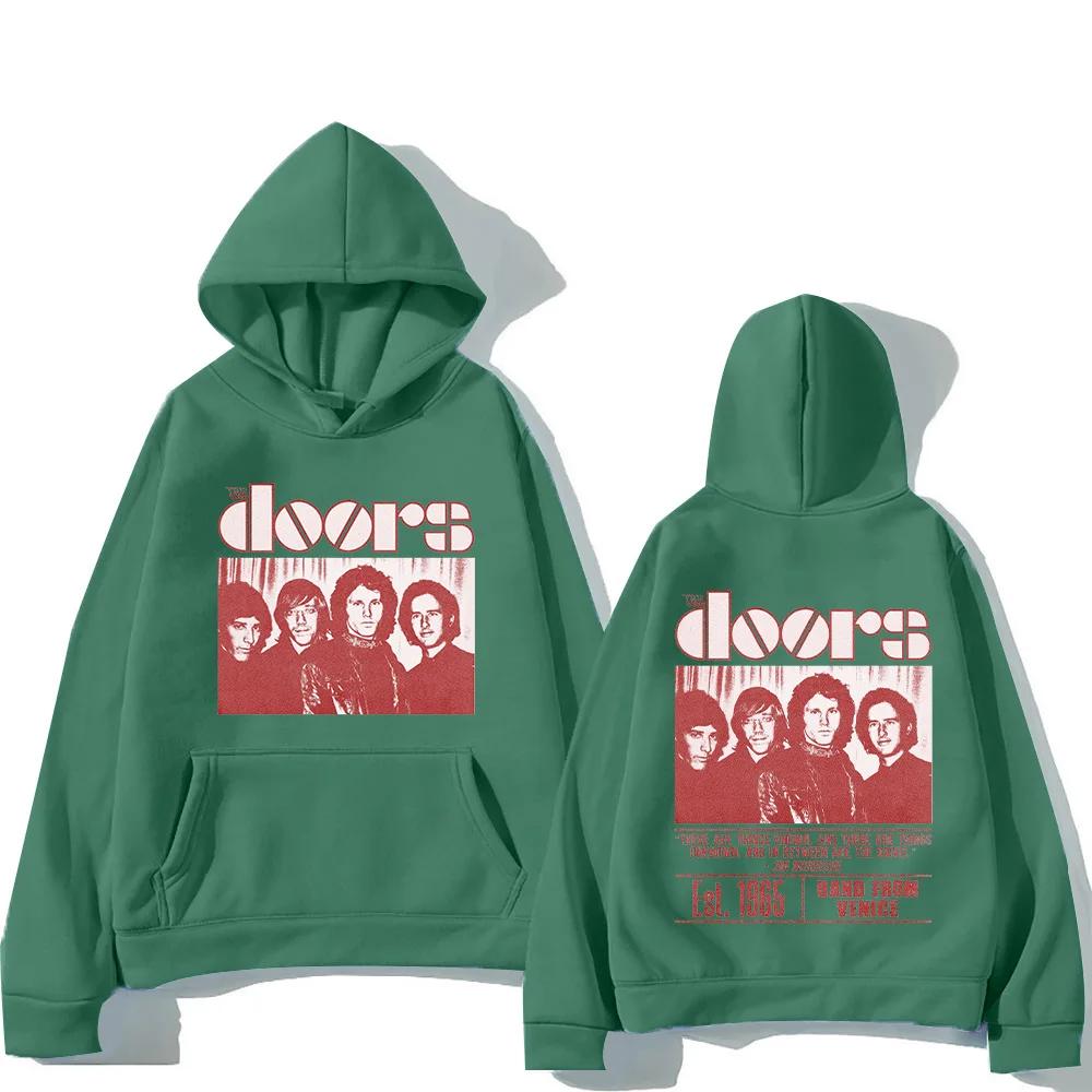 Мужские толстовки в стиле ретро с изображением группы The Doors (основана в 1965 году), пуловеры с символикой группы из Венеции, одежда в стиле панк, худи для женщин и мужчин.