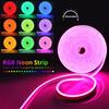 Музыка Синхронизация RGB Светодиодные неоновые ленты Bluetooth APP Дистанционный гибкий веревочный свет