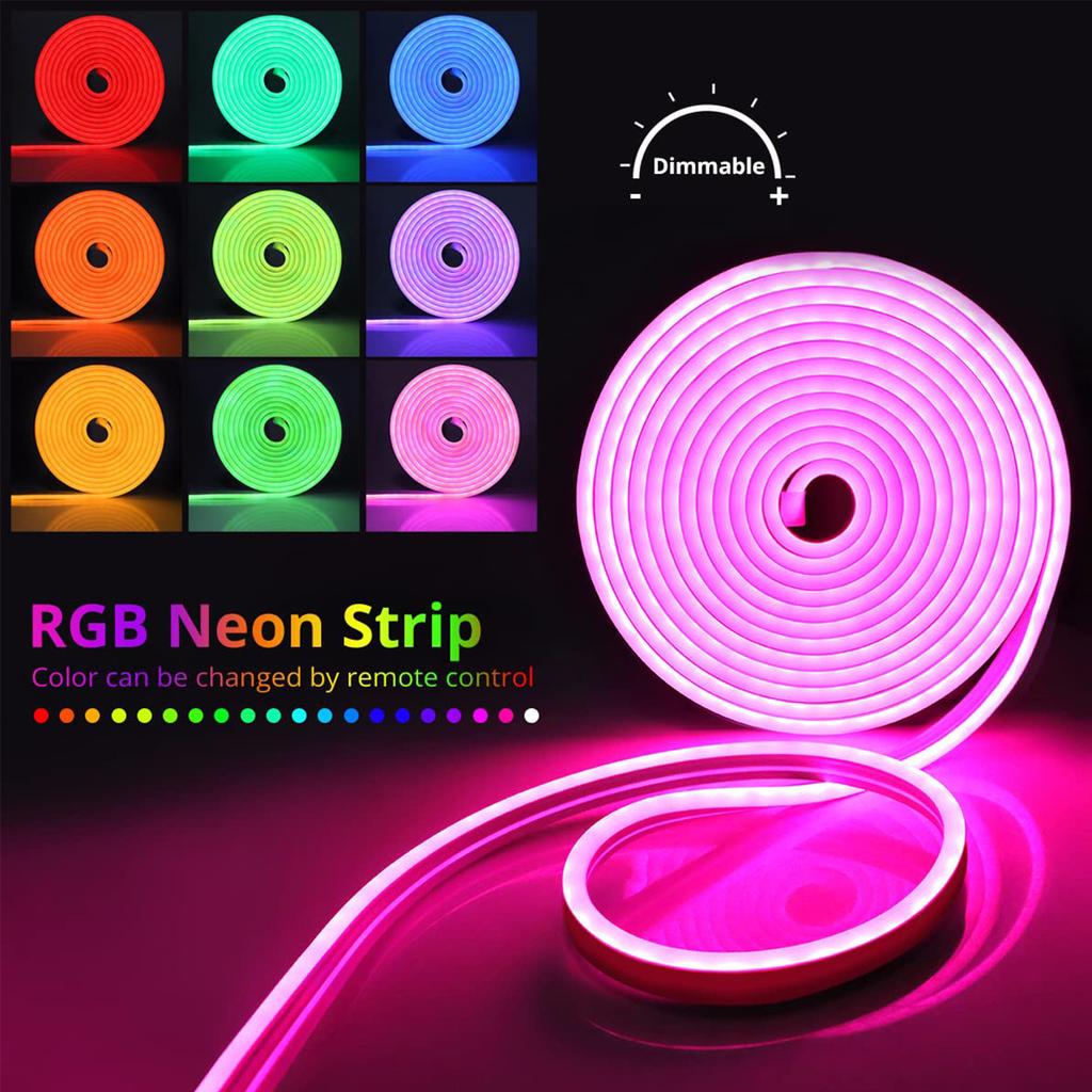 Музыка Синхронизация RGB Светодиодные неоновые ленты Bluetooth APP Дистанционный гибкий веревочный свет