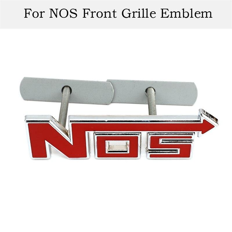 3D металлический логотип NOS, эмблема на передней решетке, значок, автомобильные наклейки, наклейки для BMW Honda Mercedes Auto Ford Focus Volkswagen Nissan Toyota