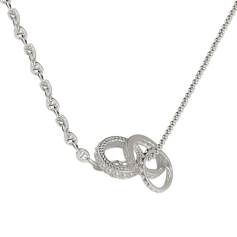 Тяжелая промышленность свиной нос AB цепь круговое жемчужное ожерелье геометрический кулон ожерелье цепочка на шею французский стиль