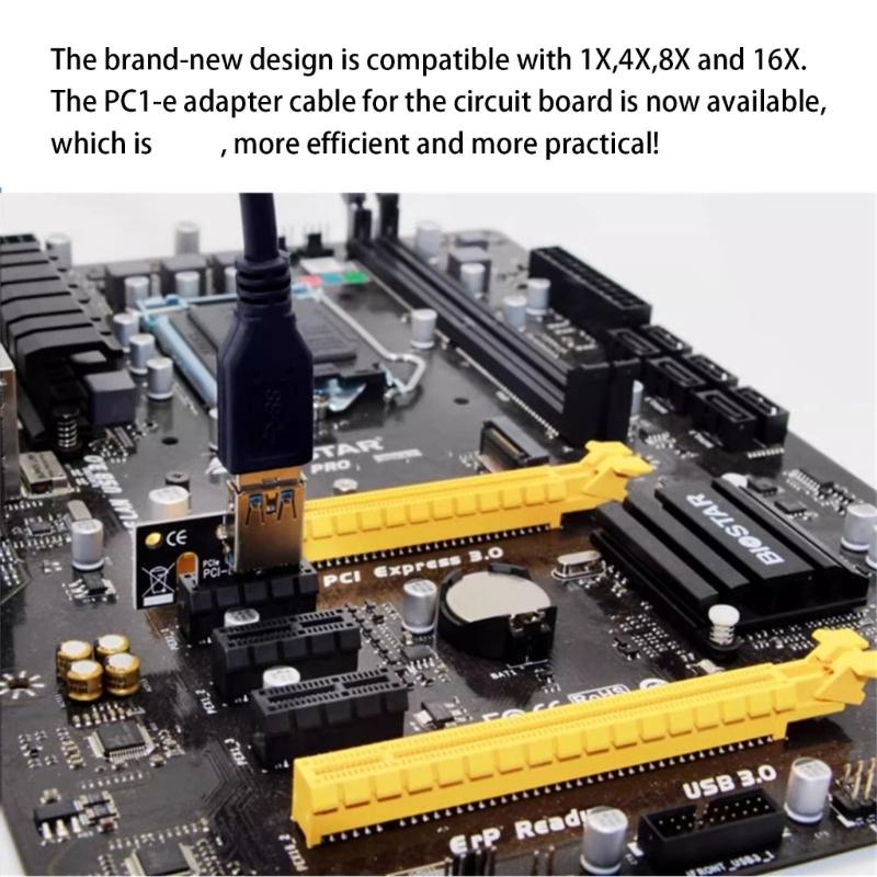 Карта расширения видеокарты ноутбука Карта PCIE 1X To 16X Карта расширения Адаптер Удлинительный кабель с кабелем USB3.0