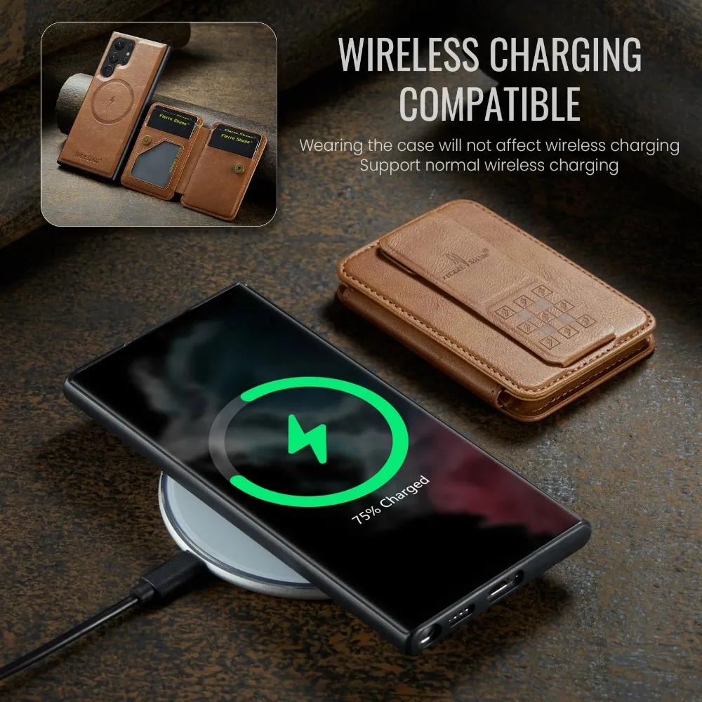 2 в 1 съемный чехол-кошелек с блокировкой RFID и слотом для карт для Samsung Galaxy S24 Ultra S23 FE S22 Plus+ противоударный чехол из искусственной кожи