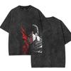 Guts Berserk Anime Clothing Men Women Casual T-shirts Short Sleeve Washed T Shirt Vintage Cotton Tshirt Harajuku Male Loose Tops