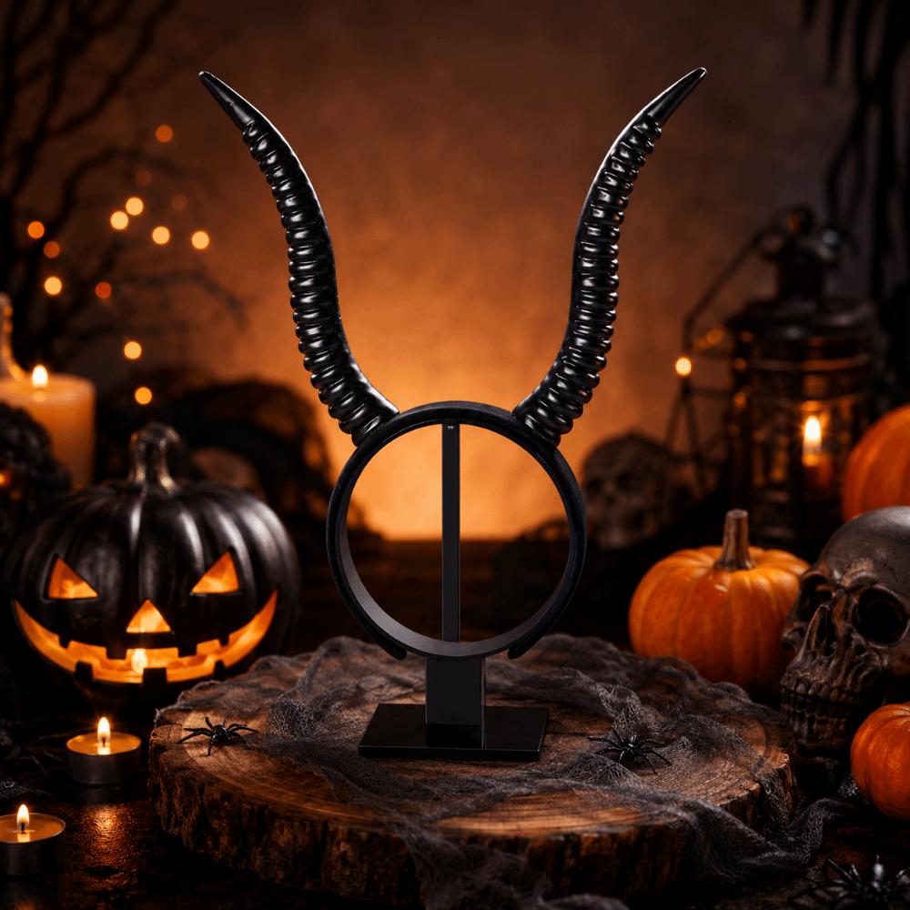Cosplay Demon Horns Headwear Gothic Cow Horn Hair Hoop Halloween Devil Headband Photo Props