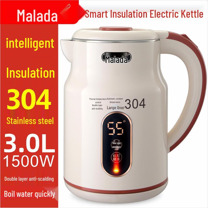 Электрический чайник Wanlida объемом 3 л из нержавеющей стали с изоляцией для домашнего использования