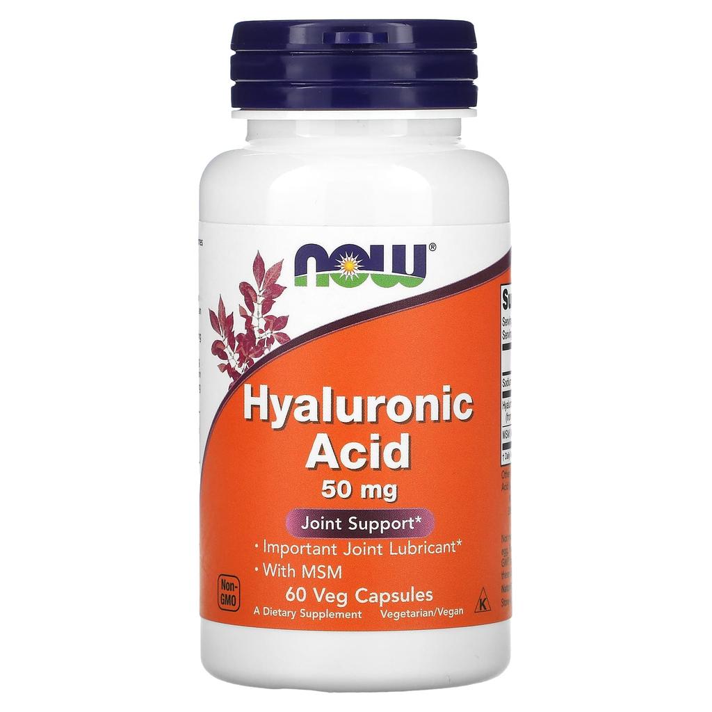 Now Foods Hyaluronic Acid, 50 Mg, 60 Veggie Capsules
