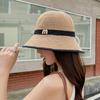 Big head circumference bucket hat female M standard face covering sun protection hat UV protection beach outdoor sun hat