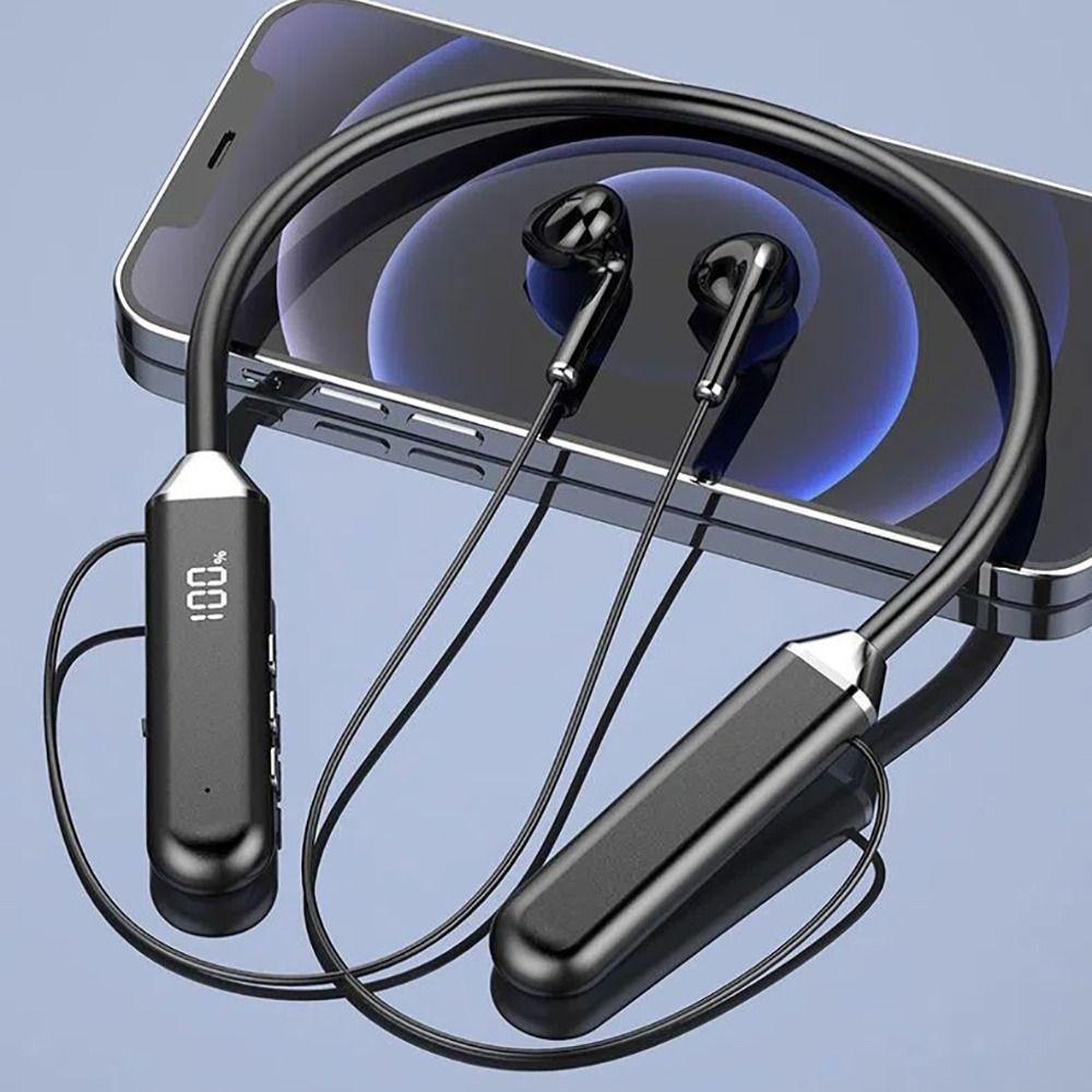 Светодиодный цифровой дисплей Беспроводные Bluetooth-наушники-гарнитура на шею Bluetooth-гарнитура Универсальные