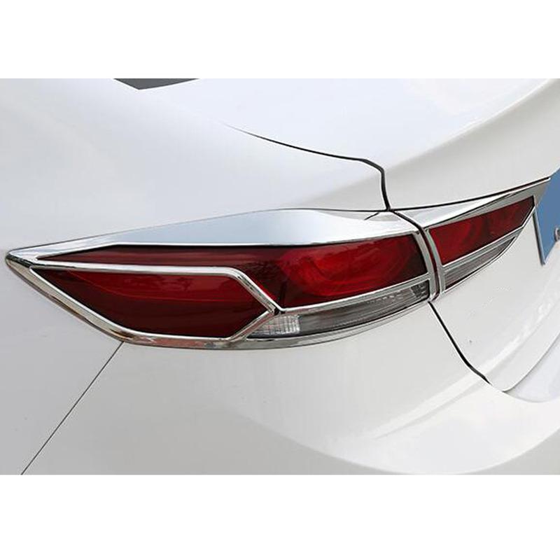 For Hyundai Elantra Avante 2016 2017 2018 Car Rear Back Light Lamp Hood Eyebrow Frame Stick ABS Chrome Cover Trim 4Pcs