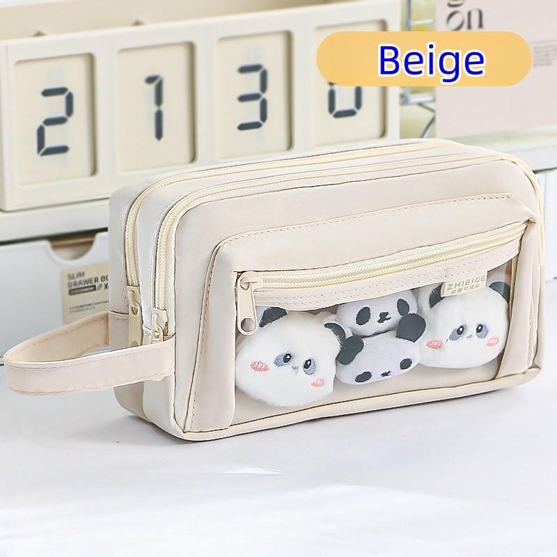 Прозрачный пенал для девочек, коробка для канцелярских принадлежностей для девочек, новый вместительный и эстетический пенал для девочек