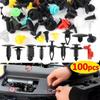100 Mixed Car Screws Buckles Auto Bumper Door Fender Trim Fastener Screw Car Panel Rivet Retainer Plastic Clips Inteior Parts