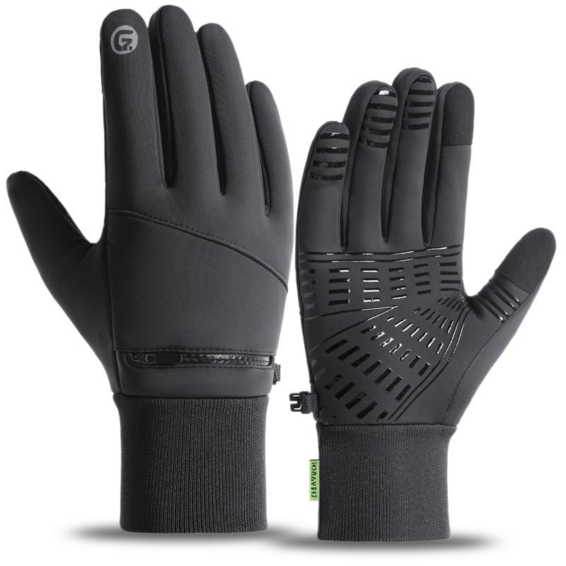 Loogdeel Touch Screen Waterproof Windproof Sports Gloves Warm Thermal Fleece Running Cycling Gloves Winter Gloves Men Gloves