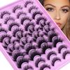 20 Pairs Of Mixed Imitation Mink False Eyelashes Naturally Curled Eyelashes Nude Makeup Thick Eyelashes
